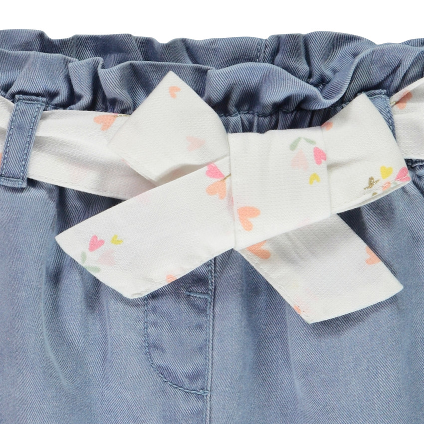 Σορτς υφασμάτινο με ζώνη που δένει για bebe κορίτσι 