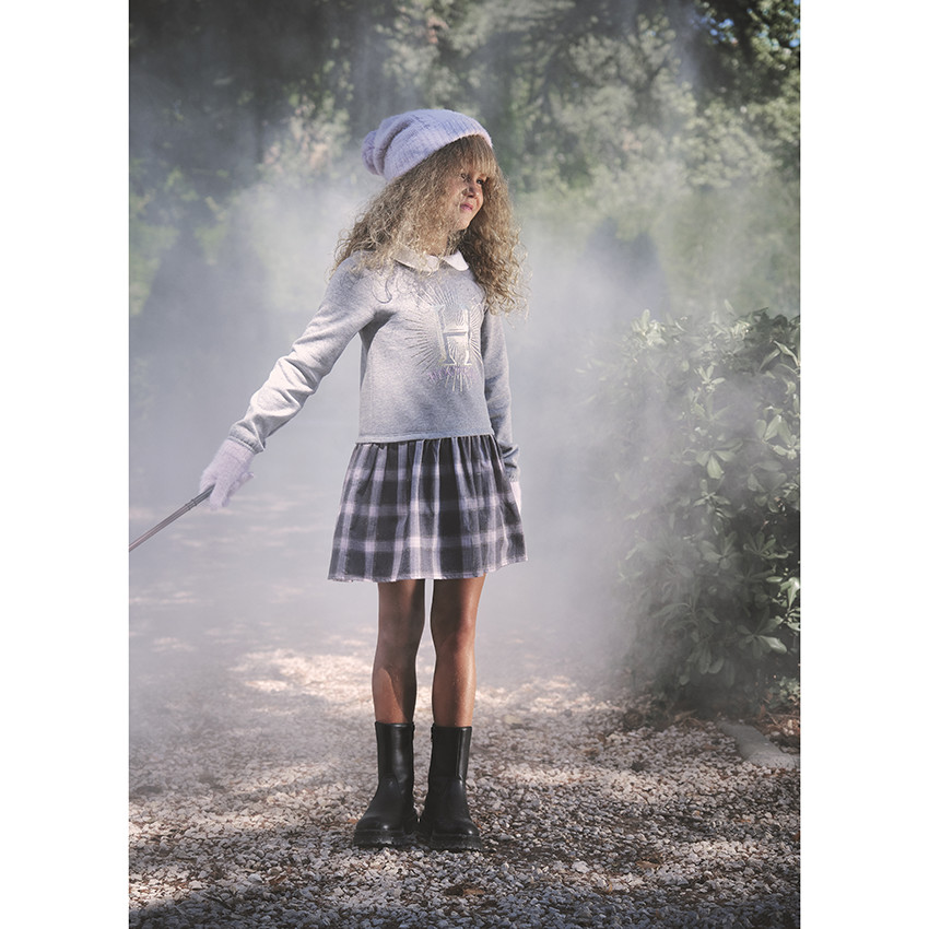 Robe effet 2 en 1 Harry Potter Warner avec col claudine pour fille