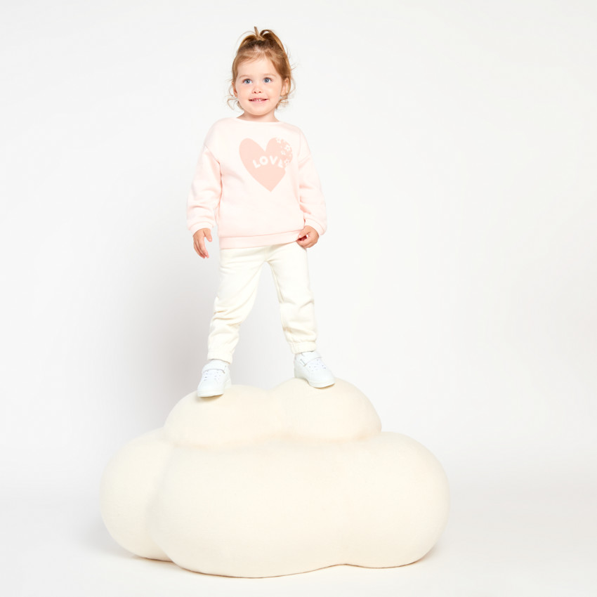 Φούτερ molleton με σχέδιο καρδιά "Love" για bebe κορίτσι 