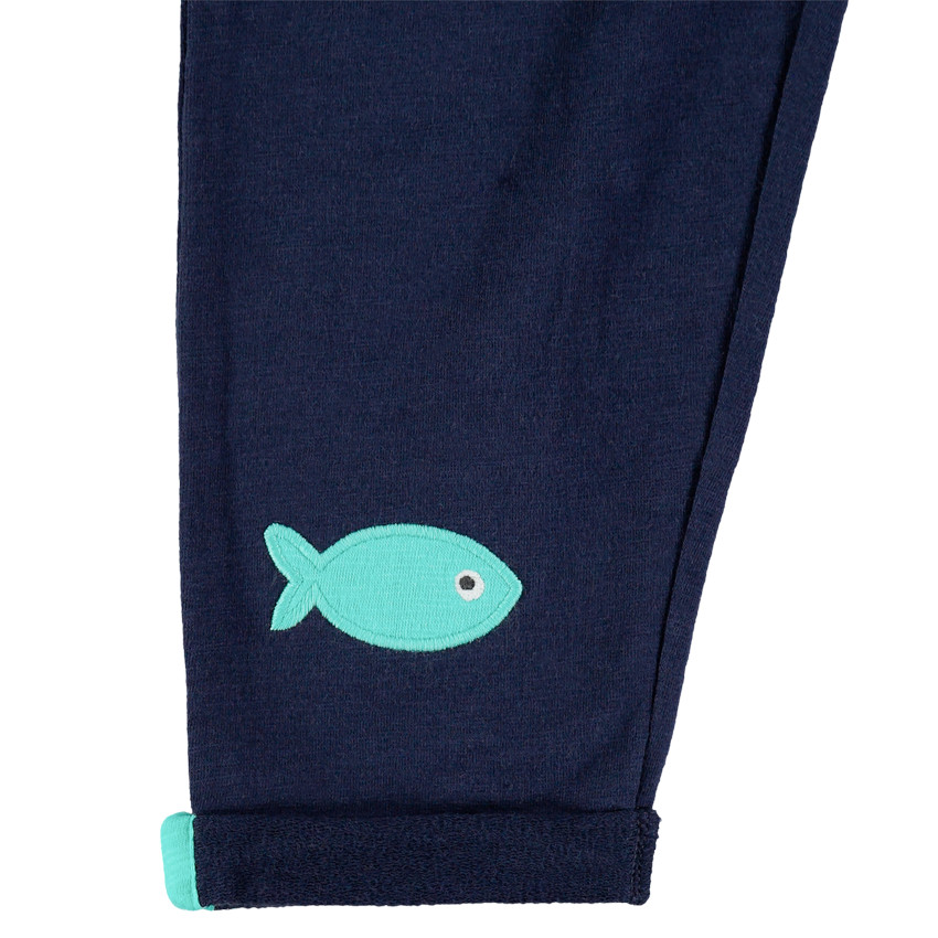 Παντελόνι από βιολογικό βαμβάκι με απλικέ ψαράκι 