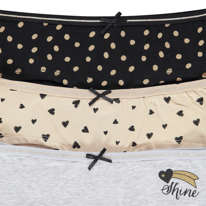 Σετ από 3 σορτς βαμβακερό με σχέδια φαντεζί για κορίτσι 