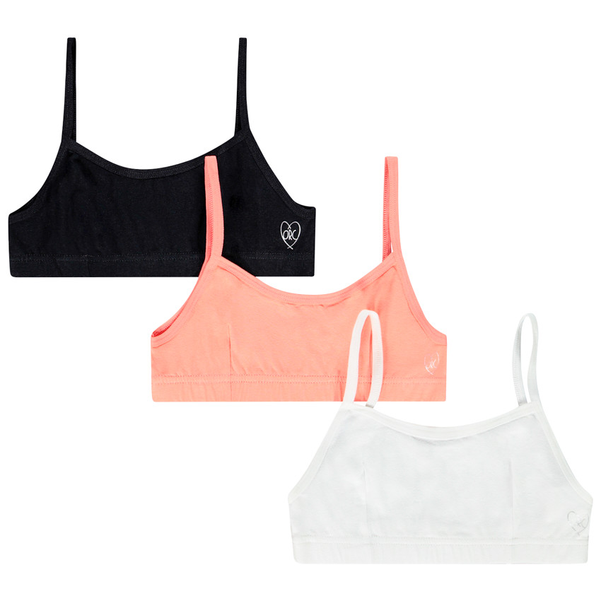 Σετ από 3 μονόχρωμες σουτιέν για κορίτσι 