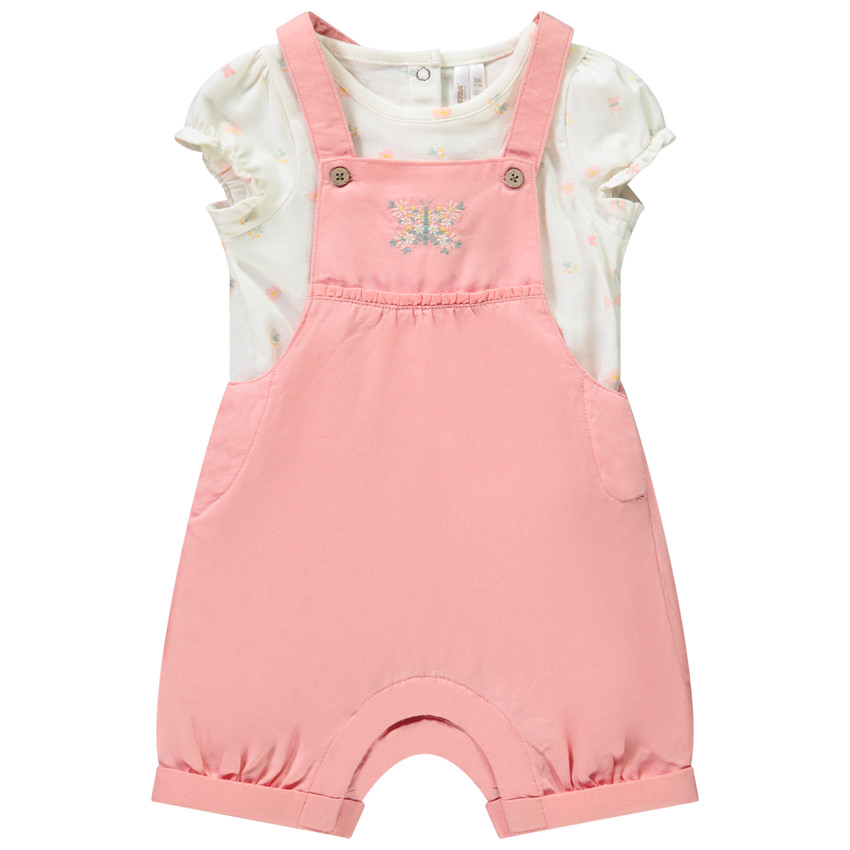 Σετ 2 τμχ. με σαλοπέτα κεντημένο πεταλούδα για bebe κορίτσι 