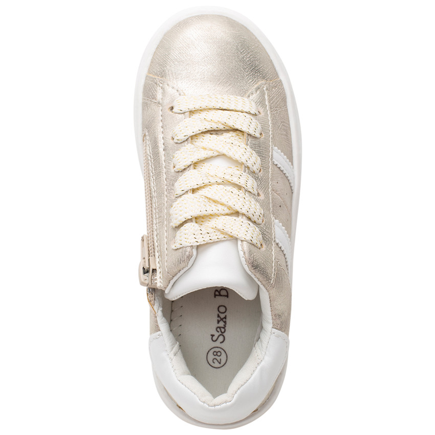 Αθλητικά παπούτσια χαμηλά ιριδίζοντα με υφή και λωρίδες 