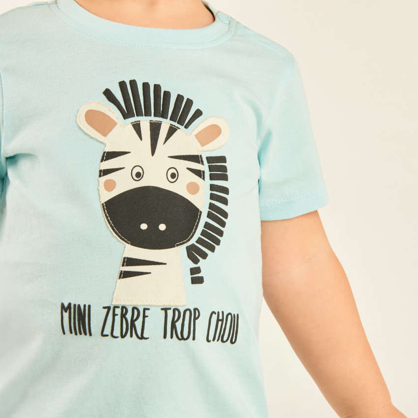 T-shirt zèbre à manches courtes pour bébé garçon. 