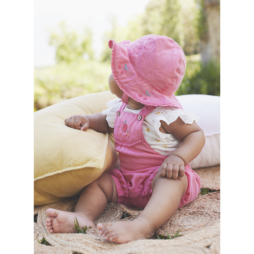 "Φόρεμα από ποπλίνα με κεντητές κερασιές για μωρό κορίτσι" 