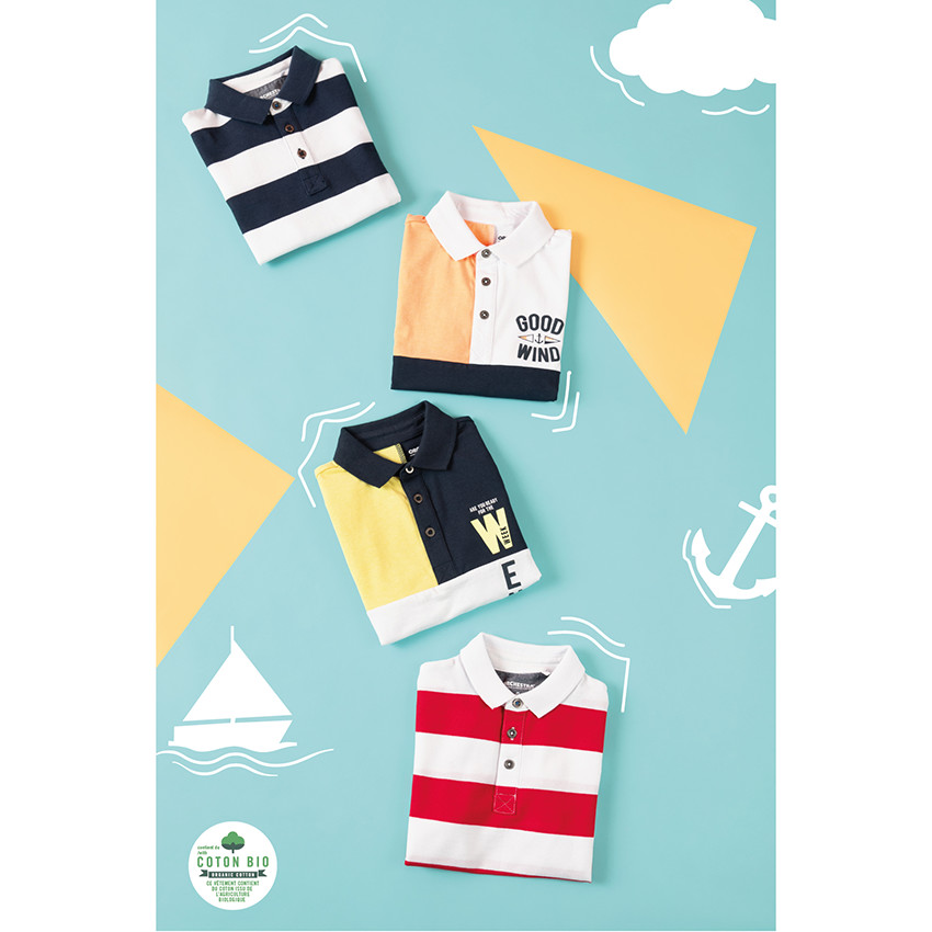 Polo κοντομάνικο με ρίγες από οργανικό βαμβάκι  