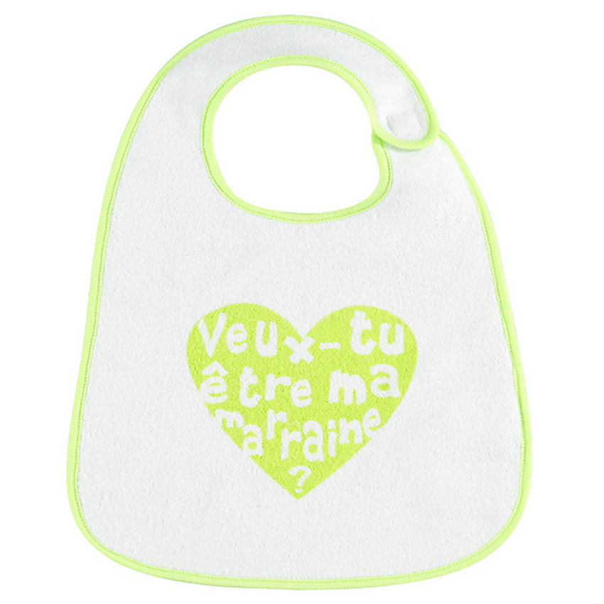 Bavoir en coton éponge avec inscription fantaisie 