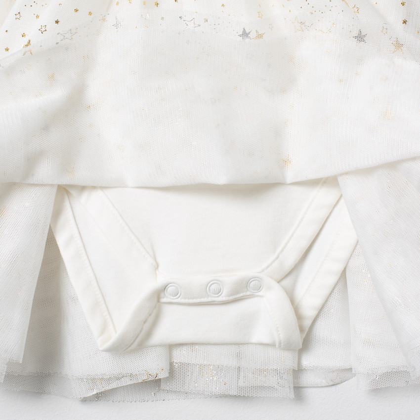 Φόρεμα de fêtes μακρυμάνικο με tulle étoilé 