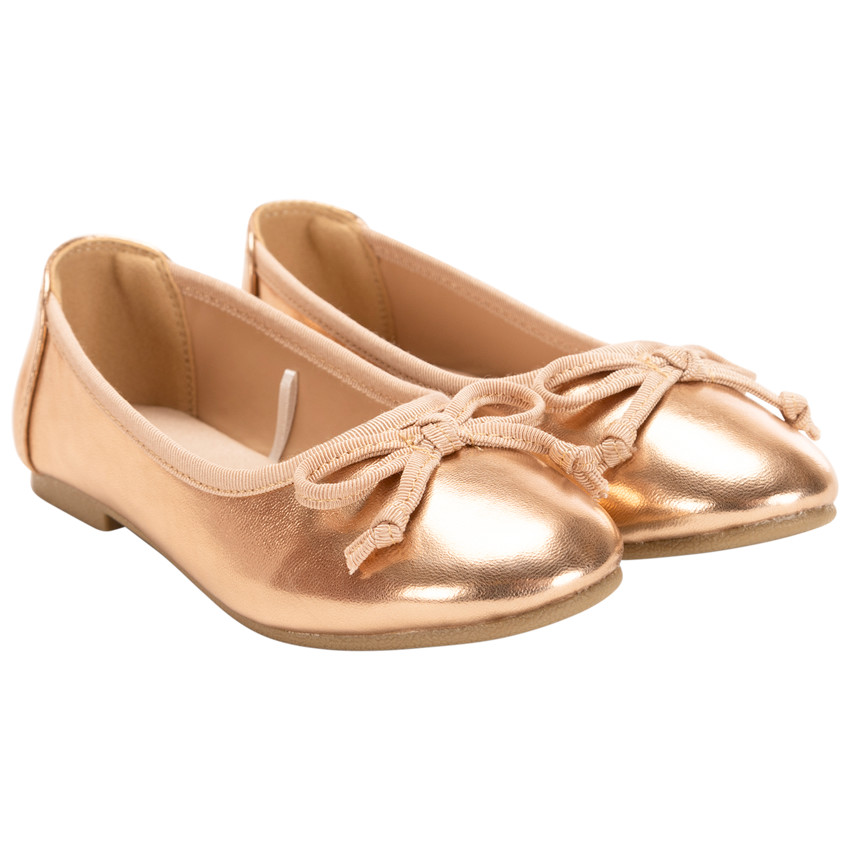 Μπαλαρίνες rose gold με φιόγκο effet μεταλλιζέ για κορίτσι  Additional Μπαλαρίνες rose gold με φιόγκο effet μεταλλιζέ για κορίτσι