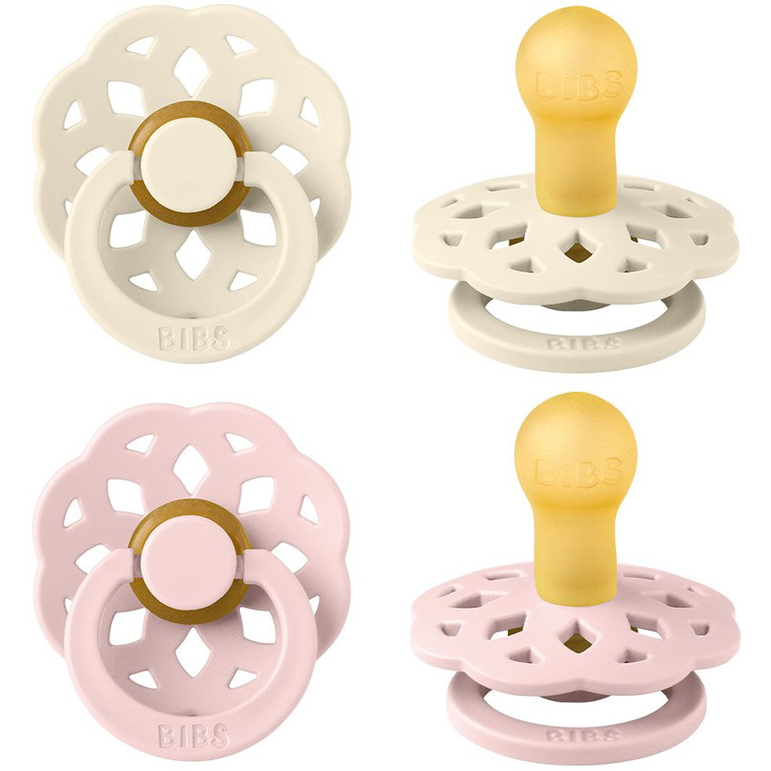 Bibs Πιπιλες Boheme Round Latex 2 Pack- Ivory / Blossom No2 