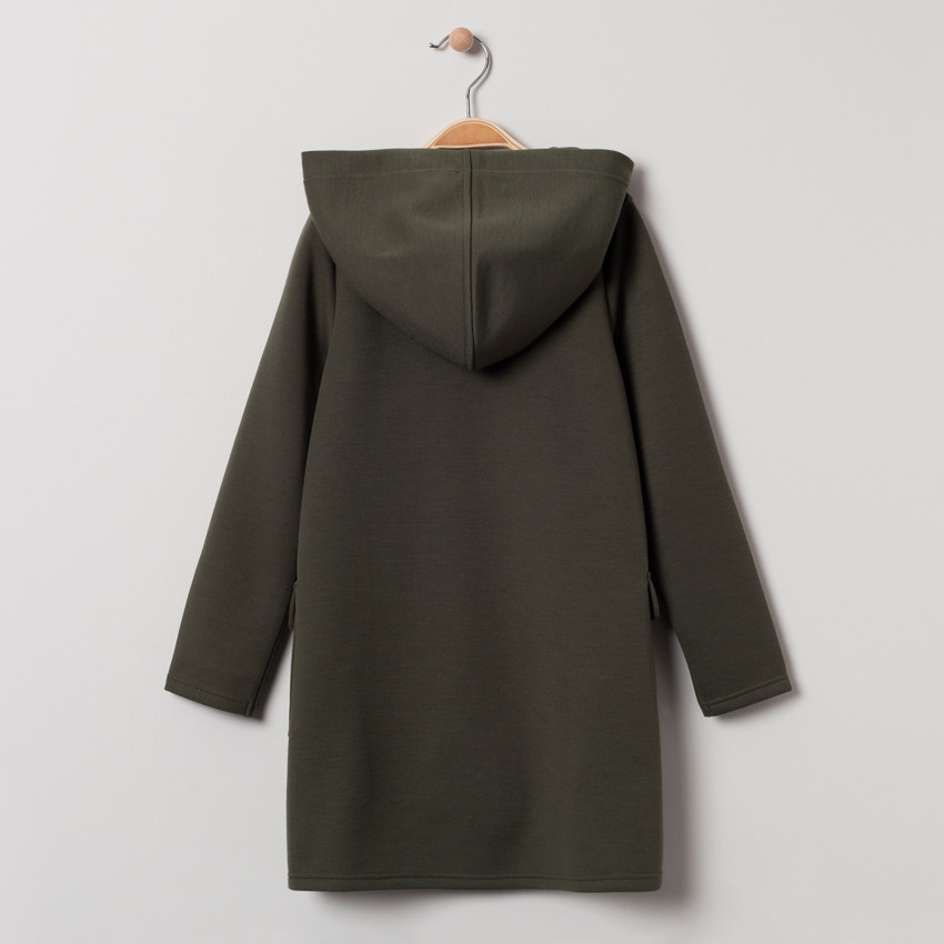 Robe maille manches longues à capuche 