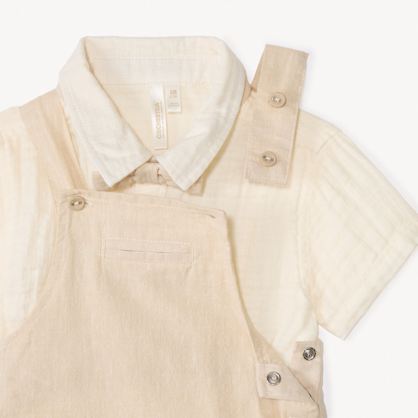 Σετ 2 κομματιών πουκάμισο + σαλόπα για μωρό αγόρι 