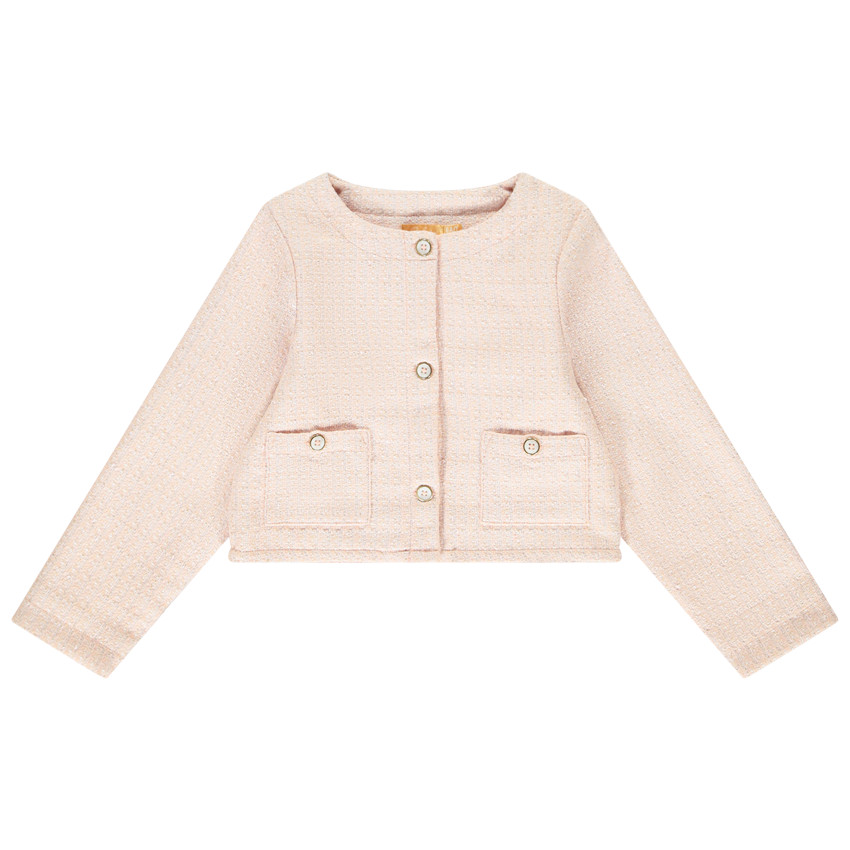 Ζακέτα cardigan σε jacquard με λάμψη για κορίτσι 