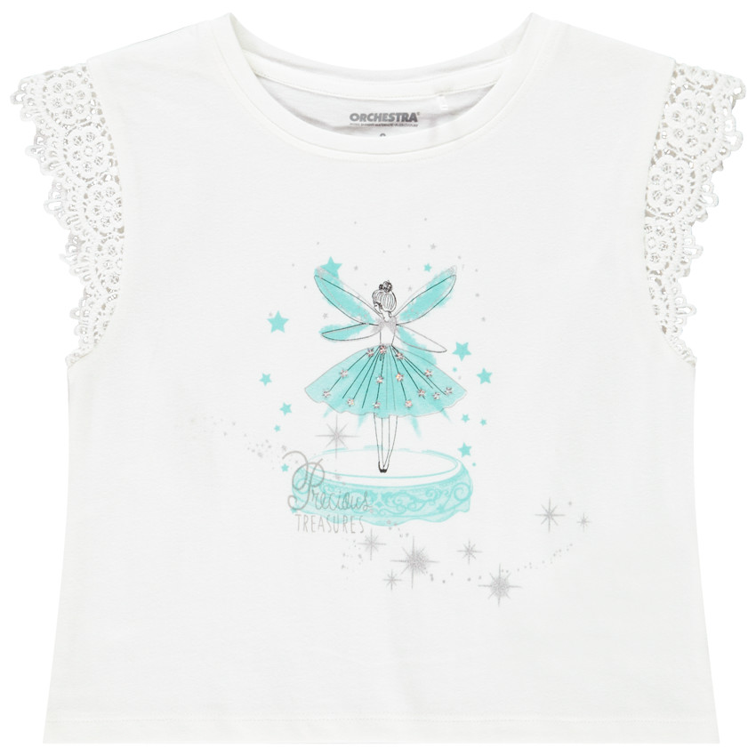 T-shirt manches courtes en dentelle pour fille  Additional T-shirt manches courtes en dentelle pour fille