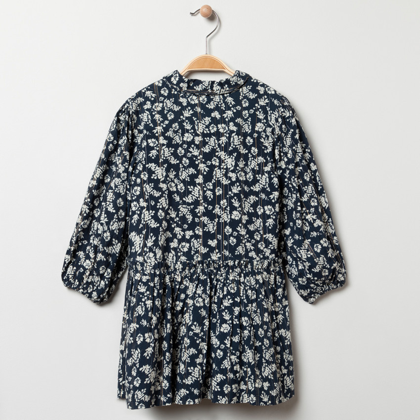 Φόρεμα μακρυμάνικο με σχέδιο floral και φαρδιά γραμμή 