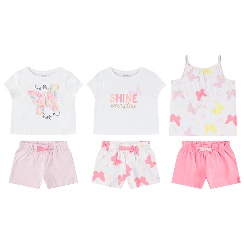 Σετ από 3 σύνολα 2 τμχ. σε jersey για κορίτσι 