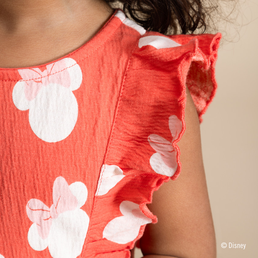 Φόρεμα κοντομάνικο με σχέδιο Minnie Disney για bebe κορίτσι 