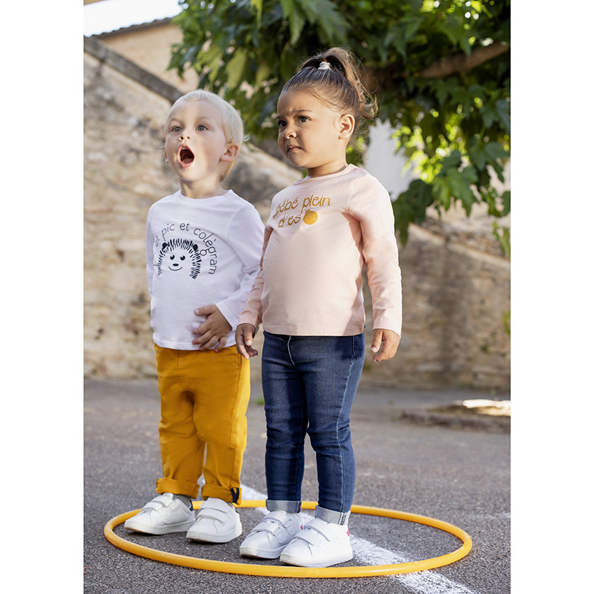 T-shirt μακρυμάνικο βαμβακερό με μήνυμα για bebe κορίτσι 