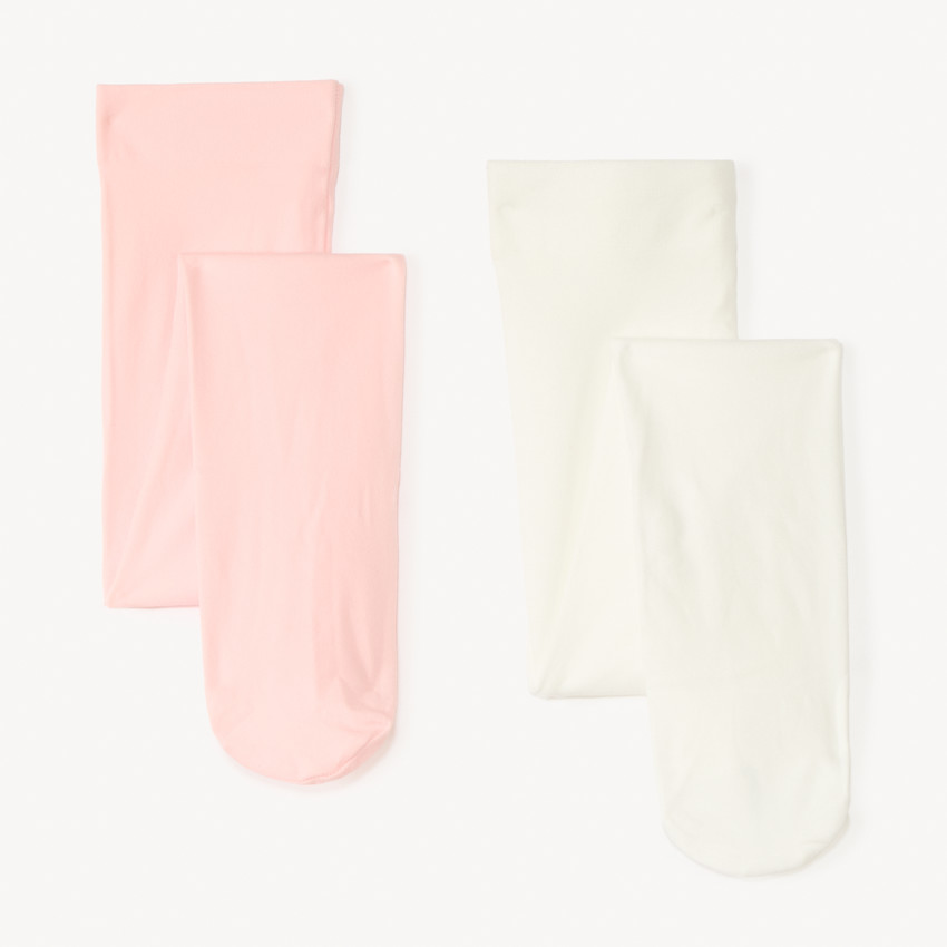 Σετ από 2 μονόχρωμες καλσόν για κορίτσι μωρό 