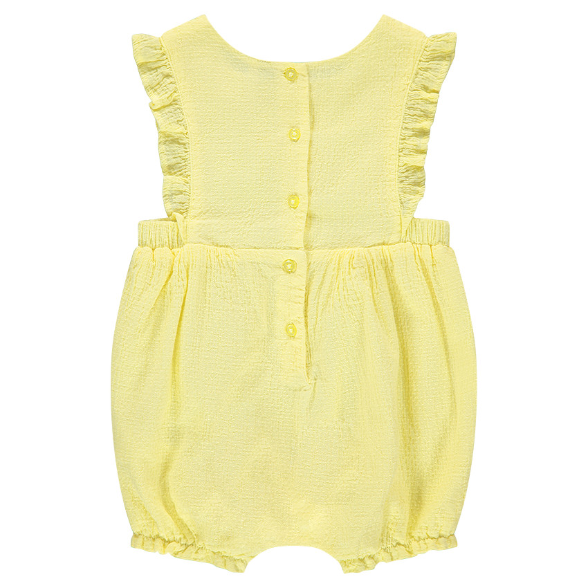 Κοντό ολόσωμο φορμάκι με βολάν και φαντεζί τύπωμα 