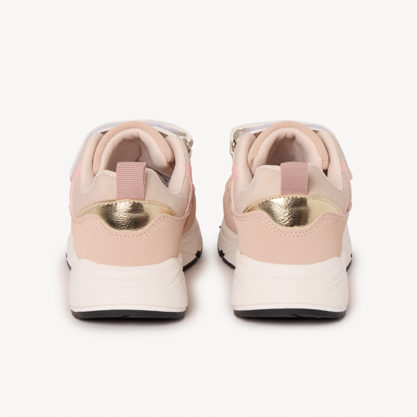 Αθλητικά παπούτσια με ελαστικά κορδόνια και βέλκρο για κορίτσι 