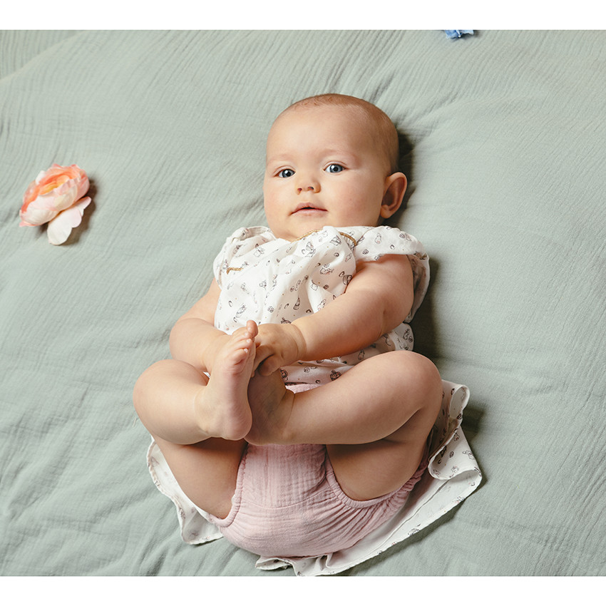 Σύνολο με φόρεμα με σχέδιο λαγουδάκια και μπλούζα 