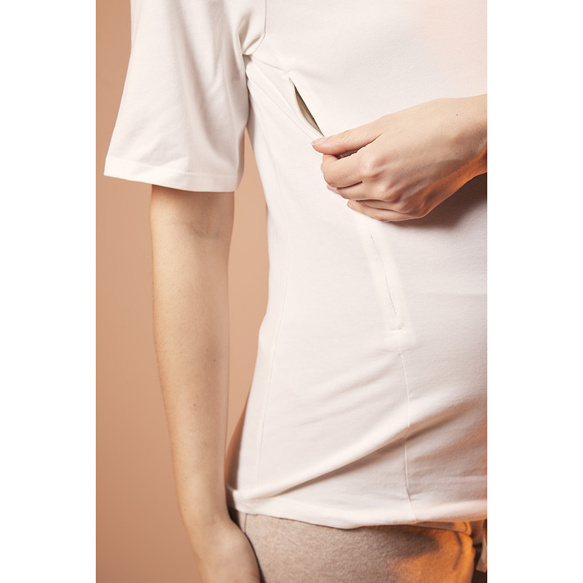 Μπλούζα εγκυμοσύνης με 3/4 μανίκια και φερμουάρ για θηλασμό 