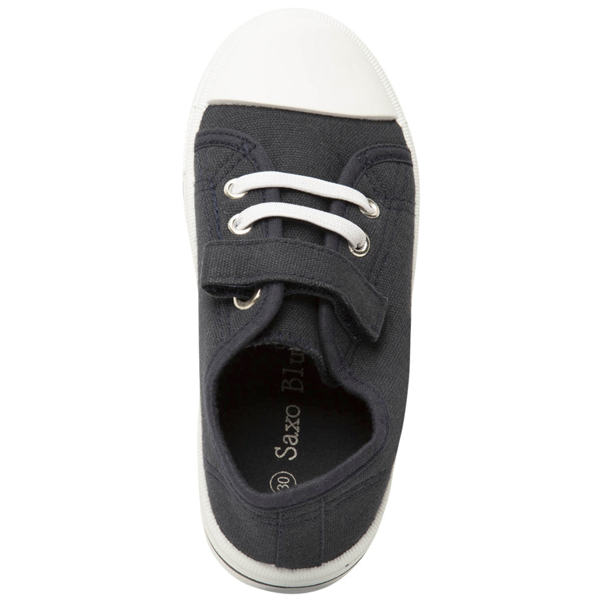 Αθλητικά παπούτσια χαμηλά από υφασμάτινο με αυτοκόλλητο και ελαστικά κορδόνια για αγόρι 