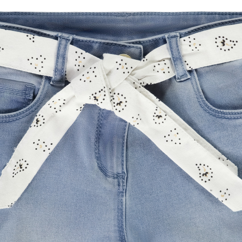 Τζιν slim με ζώνη με σχέδιο για δέσιμο για κορίτσι 