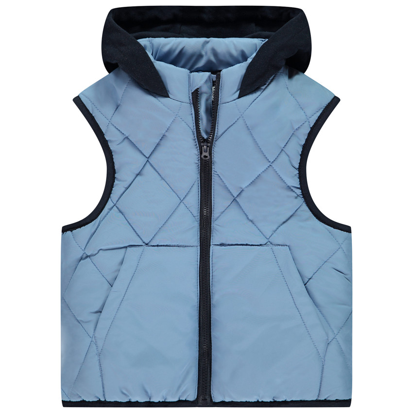 Γιλέττα χωρίς μανίκια με επένδυση και κουκούλα για μωρό αγόρι 