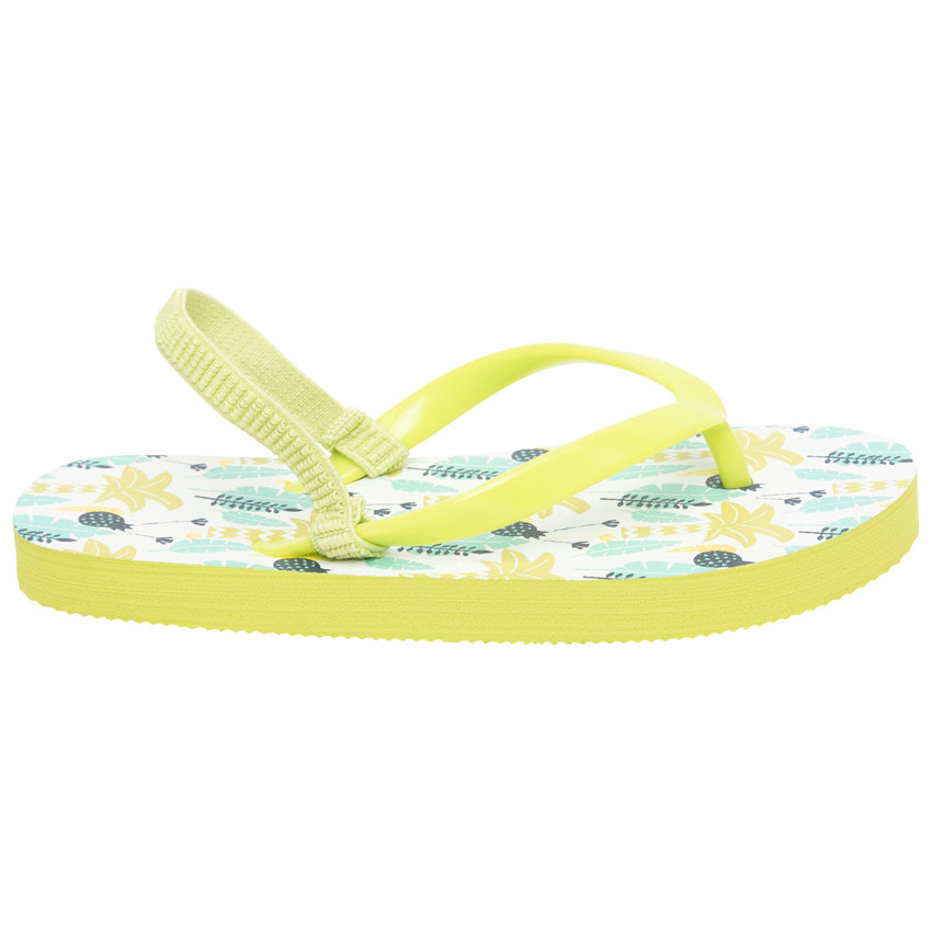 Tongs imprimé palmiers/ananas pour garçon avec lanière selon l'âge 