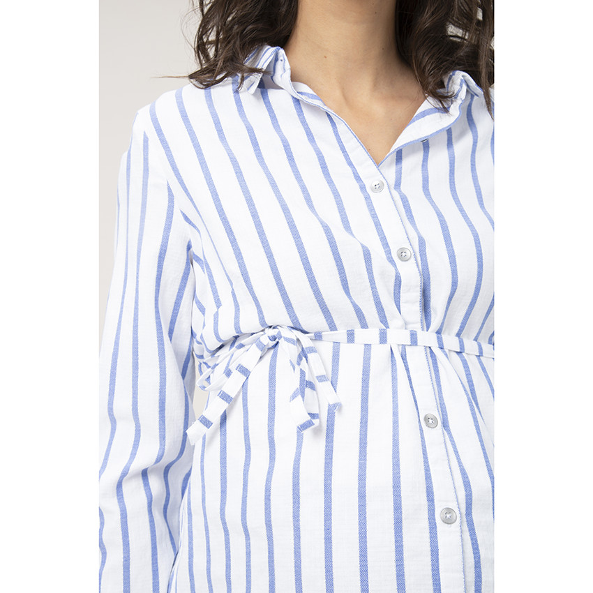 Πουκάμισο εγκυμοσύνης μακρυμάνικο ριγέ. 