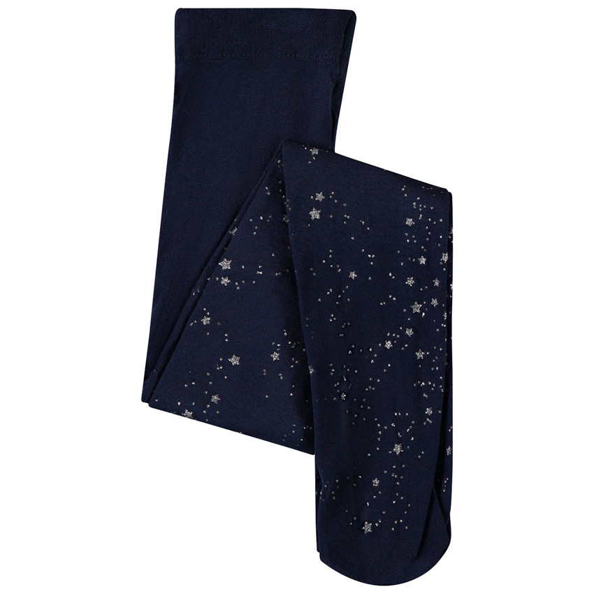 Καλσόν φαντασίας με αστερία σε ασημί για κορίτσι 