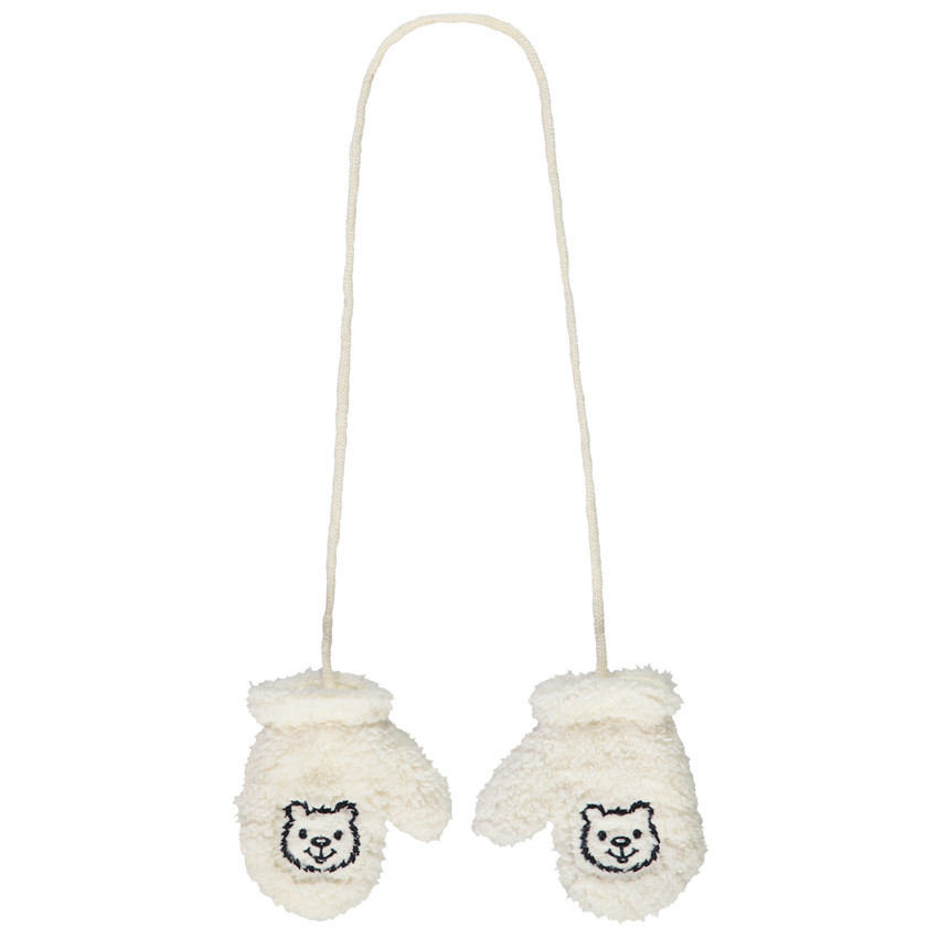 Γάντια σε sherpa κέντημα αρκουδάκι για bebe αγόρι 