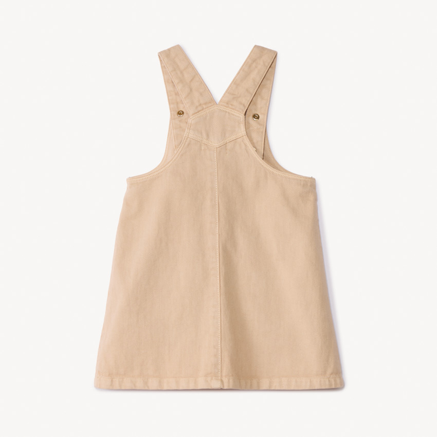 Σαλοπέτα μονόχρωμη από denim με τσέπες για bebe κορίτσι 