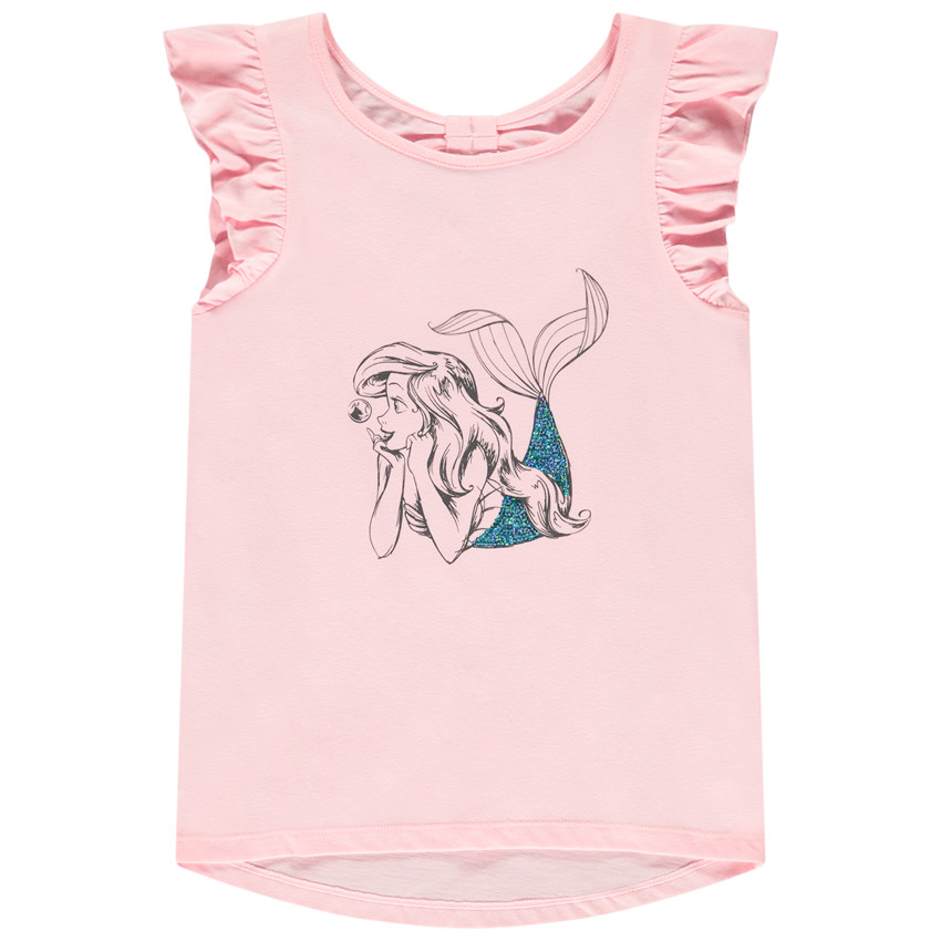 T-shirt κοντομάνικο με βολάν σχέδιο Arielle (Disney) για κορίτσι Main T-shirt κοντομάνικο με βολάν σχέδιο Arielle (Disney) για κορίτσι