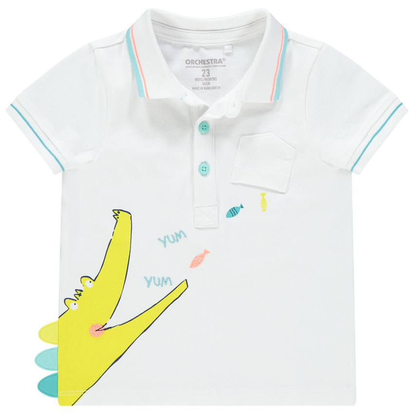 Polo κοντομάνικο βαμβακερό σχέδιο croco 