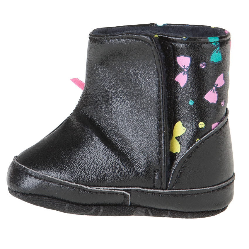 Bottines avec noeud satiné et imprimé noeuds 