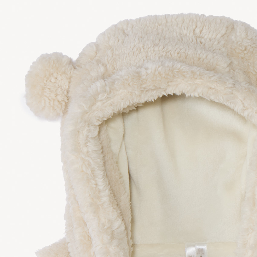 Gilet ludique ourson sherpa doublé velours pour bébé 