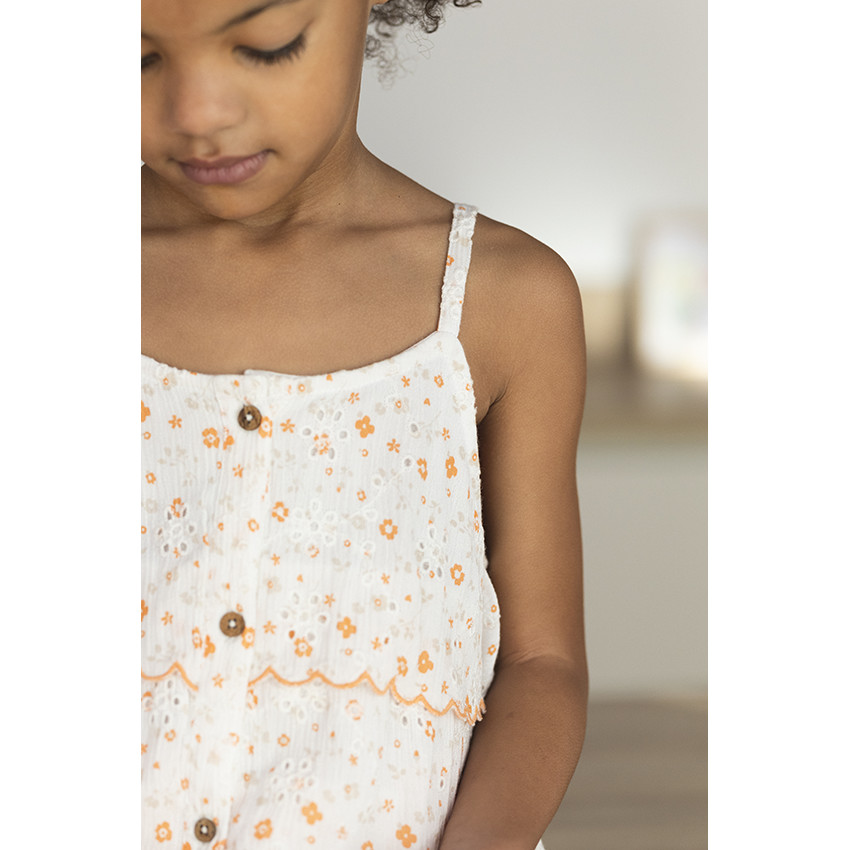 Top volanté en broderie anglaise imprimé fleuri pour fille  Additional Top volanté en broderie anglaise imprimé fleuri pour fille