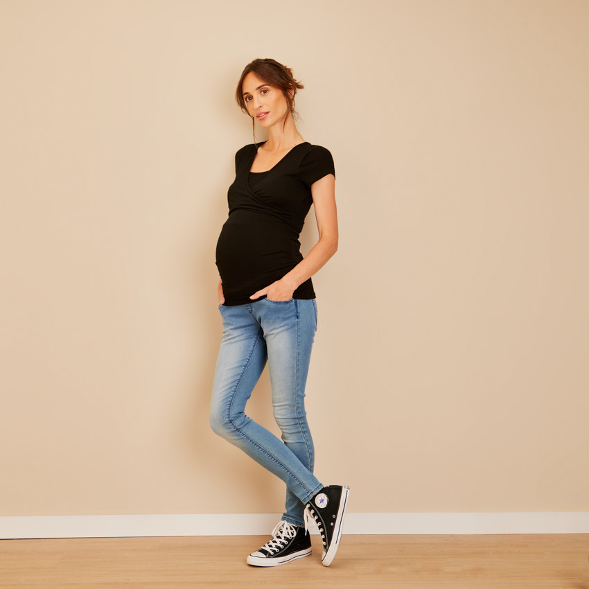 Τζιν skinny εγκυμοσύνης extra stretch με ψηλή ζώνη 