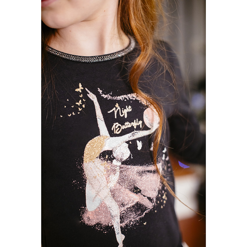 Γιορτινό φόρεμα μακρυμάνικο σχέδιο Χορεύτρια για κορίτσι 