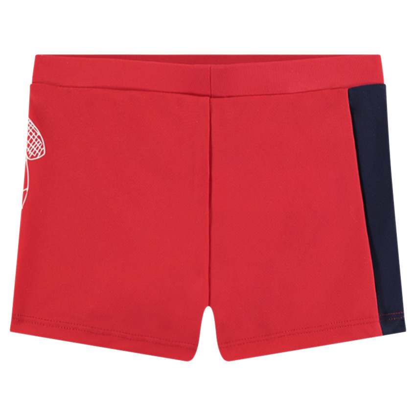 Δίχρωμο μαγιό-σορτσάκι με στάμπα σκύλο 