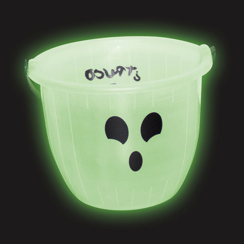 Seau à bonbons Fantôme transparent et fluorescent 
