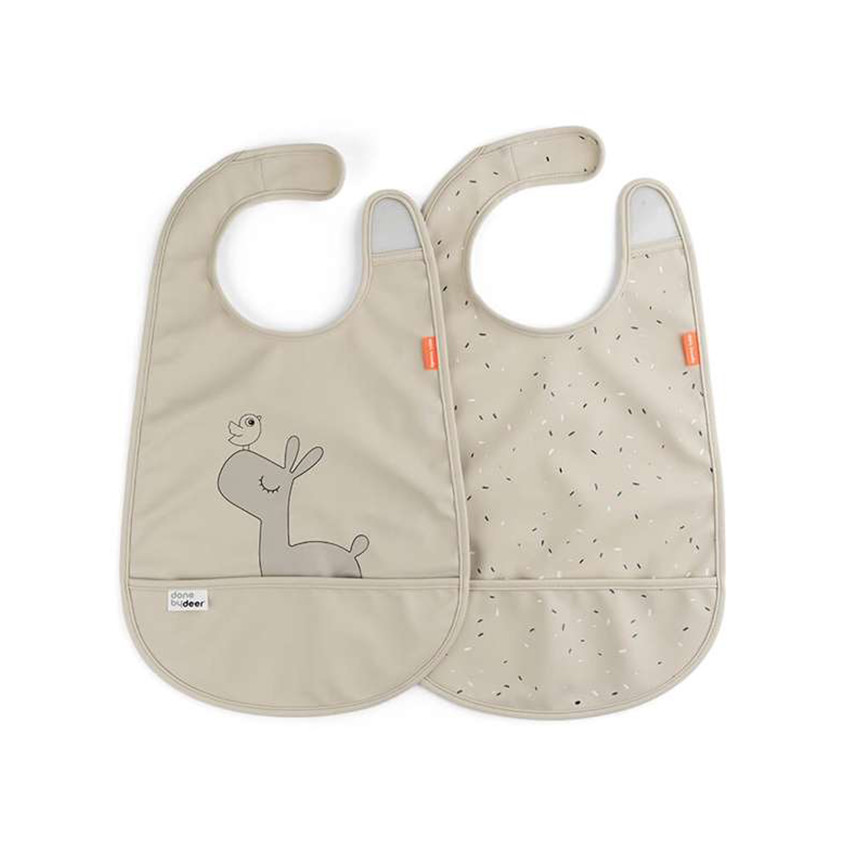 Σαλιάρα Σετ 2 Τμχ Velcro Lalee Sand DONE BY DEER 