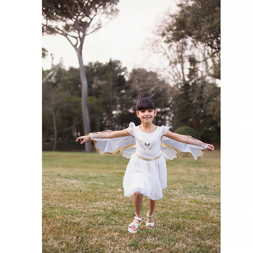 Robe de cérémonie en tulle + ailes de papillon pour fille 