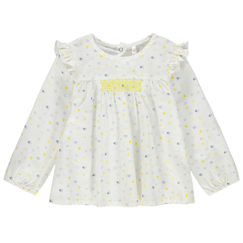 Τουνίκ μακρυμάνικη με καρδιές και βολάν 