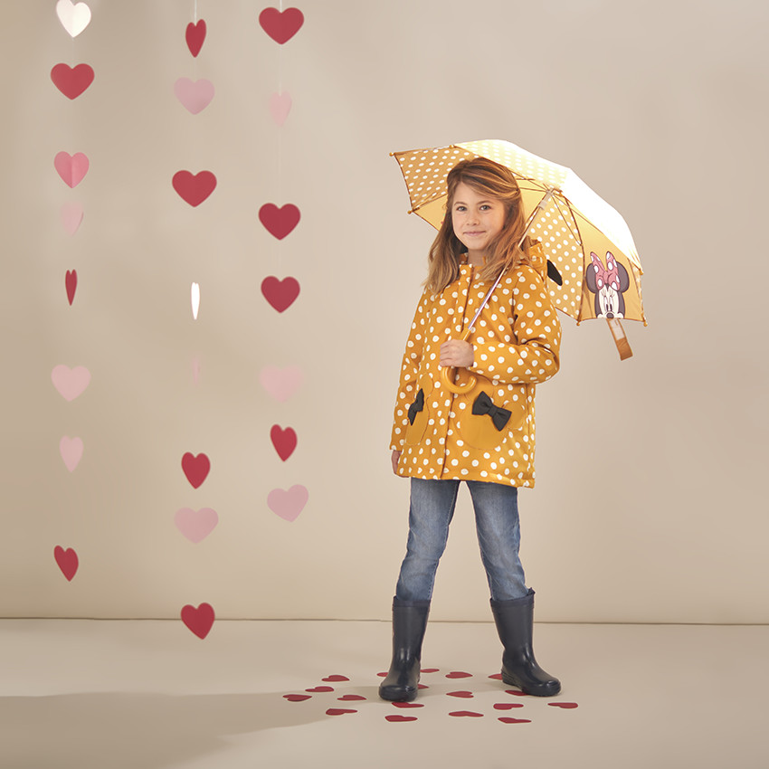 Parka πουά με επένδυση  sherpa και σχέδιο Minnie Disney 