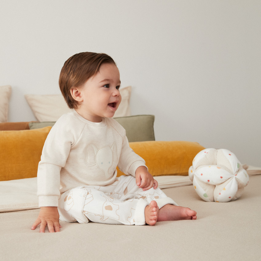 Σετ 2 τμχ. molleton με σχέδιο ελέφαντες για μωρό 